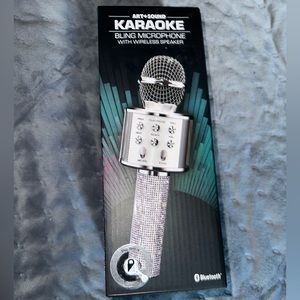 Art + Sound Bluetooth | Silver Karaoke Glam Microphone And Wireless Speaker |